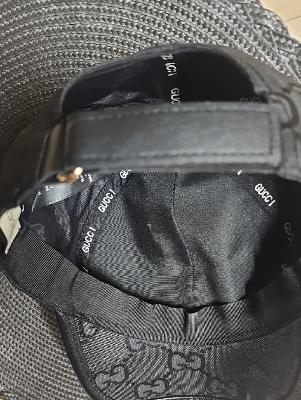 Gucci Black Tonal GG Monogram Baseball Cap